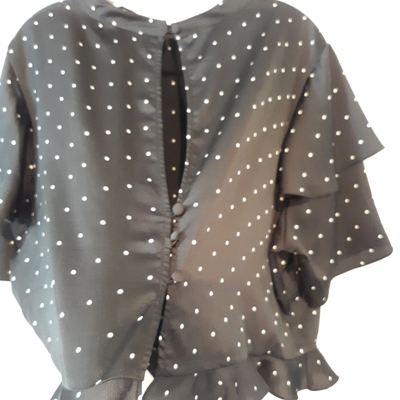 Asos Polka Dot Ruffle Open Back Crop Top - Picture 6 of 8